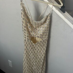 Hello Molly Silver Sequin Dress